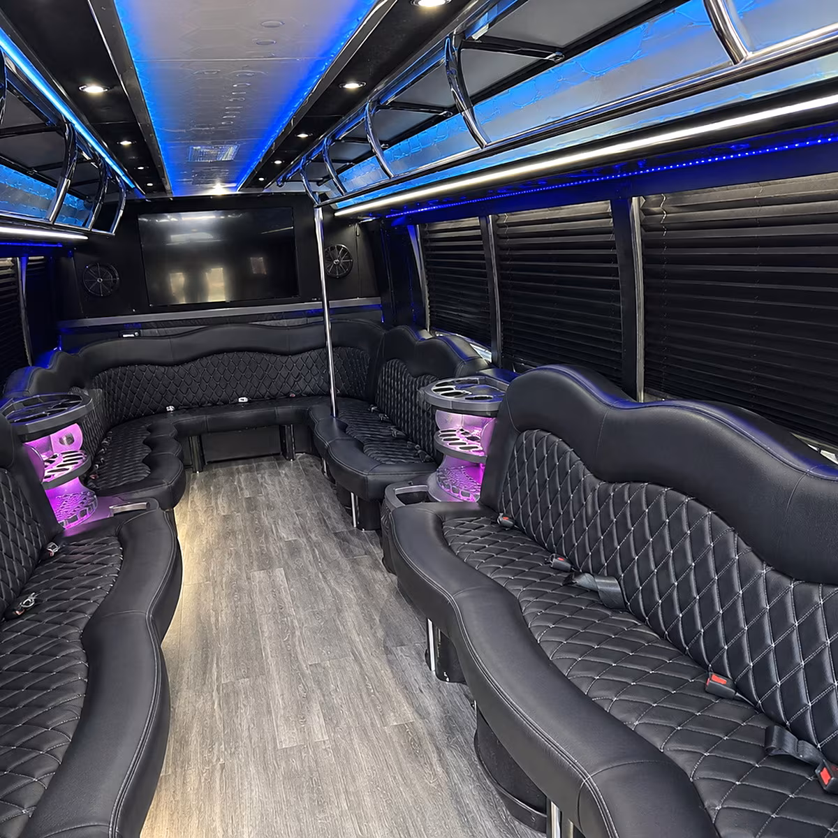 corona party bus rentals inside