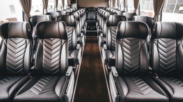 50 passenger charter bus inside fontana