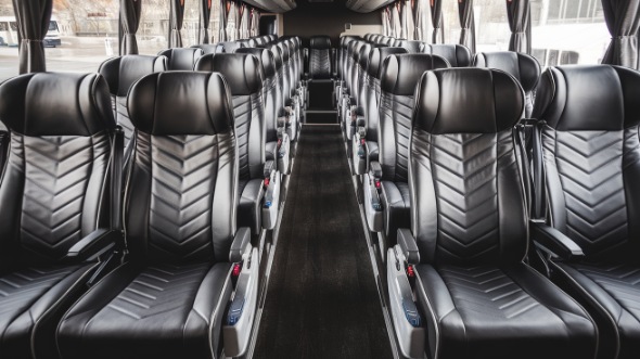 54 passenger charter bus inside fontana