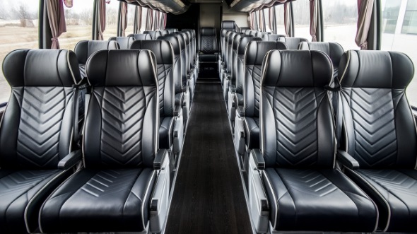 55 passenger charter bus inside eastvale