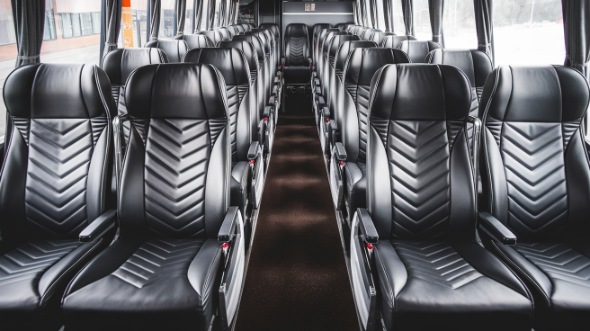 56 passenger charter bus inside eastvale