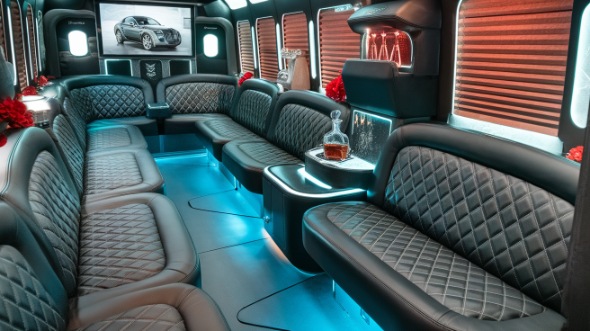 corona party bus rental inside