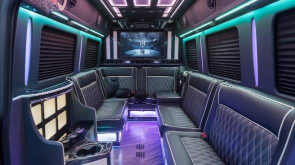 corona party bus rental interior